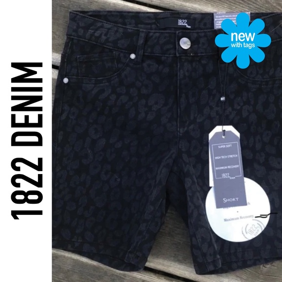 NWT 🦋 1822 Denim Leopard Print Shorts | Size: 6 - Picture 3 of 14